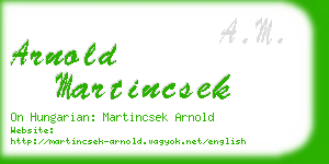 arnold martincsek business card